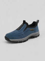 Scarpe comfort uomo marroni con tomaia in tessuto sintetico traspirante