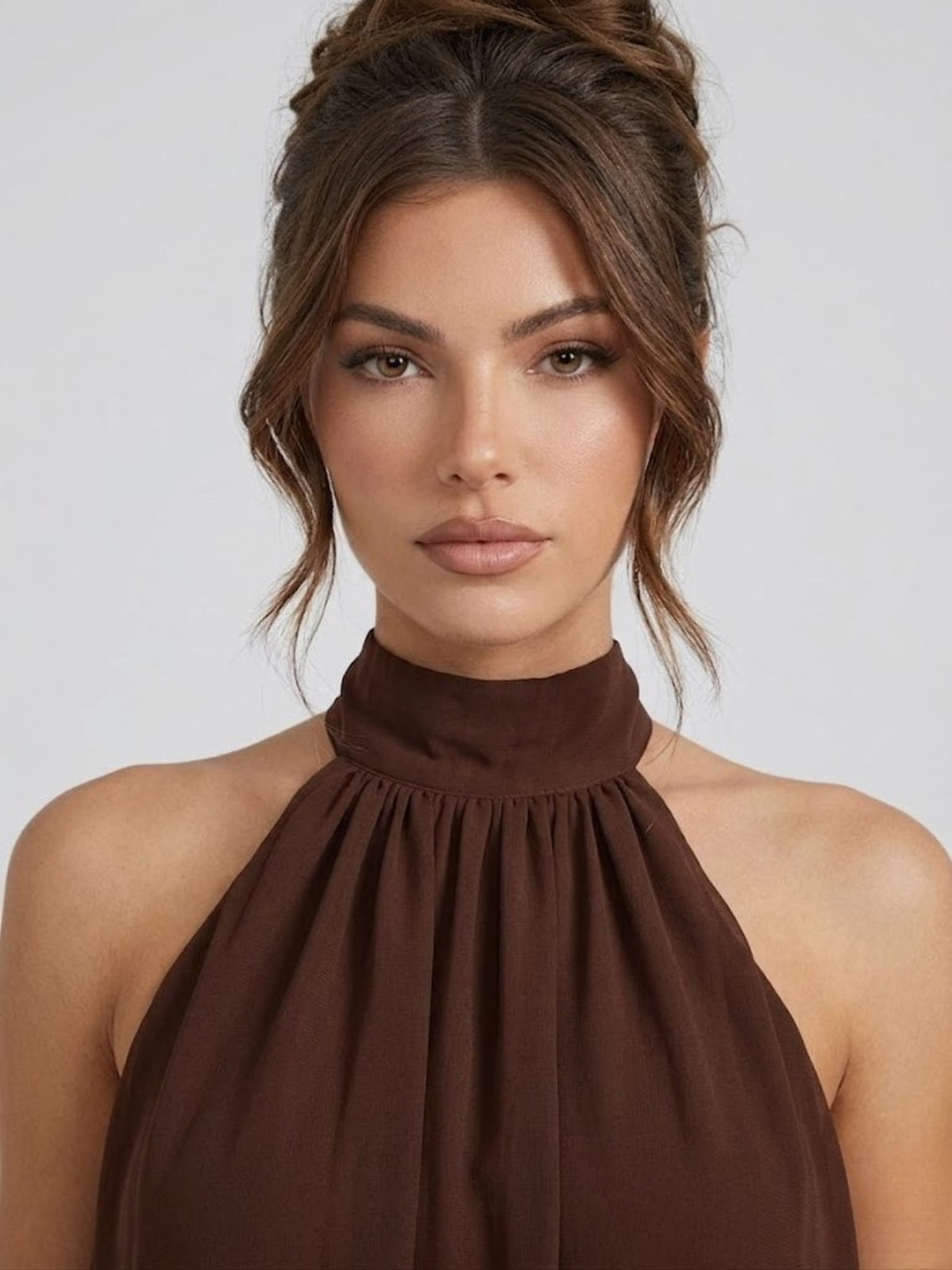 Dettaglio tessuto leggero mini dress donna con volant sovrapposti