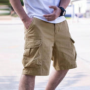 Shorts cargo uomo multi-tasche vestibilità regular colore marrone