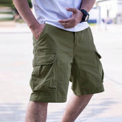 Shorts cargo uomo leggeri con tasche laterali colore verde outdoor