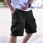 Shorts cargo neri uomo vestibilità regular ideali per l'estate