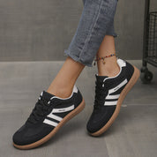 Sneakers ortopediche marroni donna vista posteriore supporto tallone