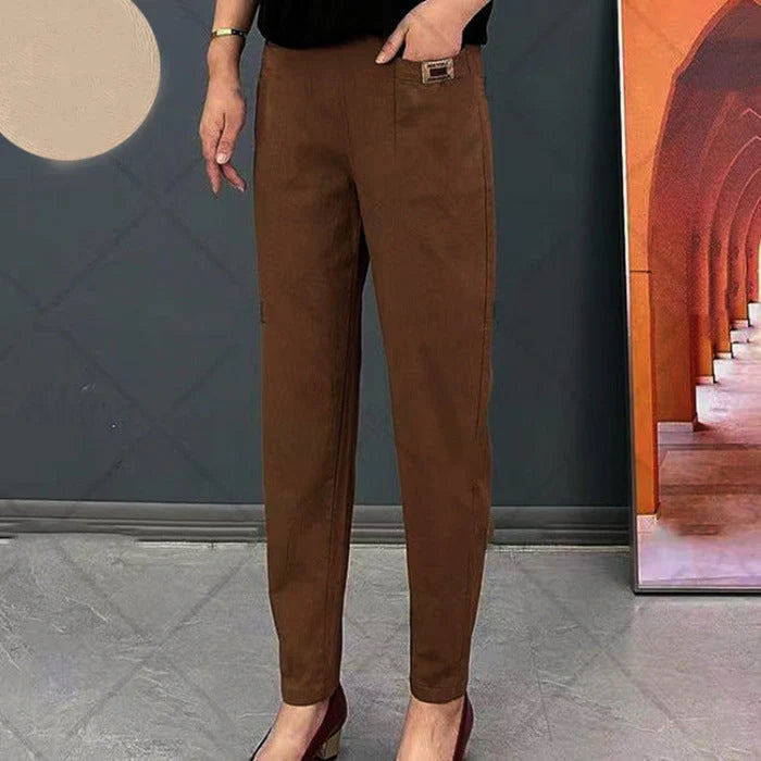 Paolina | Eleganti Pantaloni Elasticizzati in Cotone