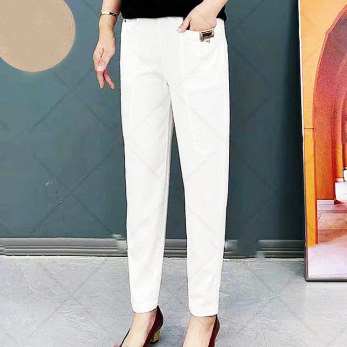 Paolina | Eleganti Pantaloni Elasticizzati in Cotone