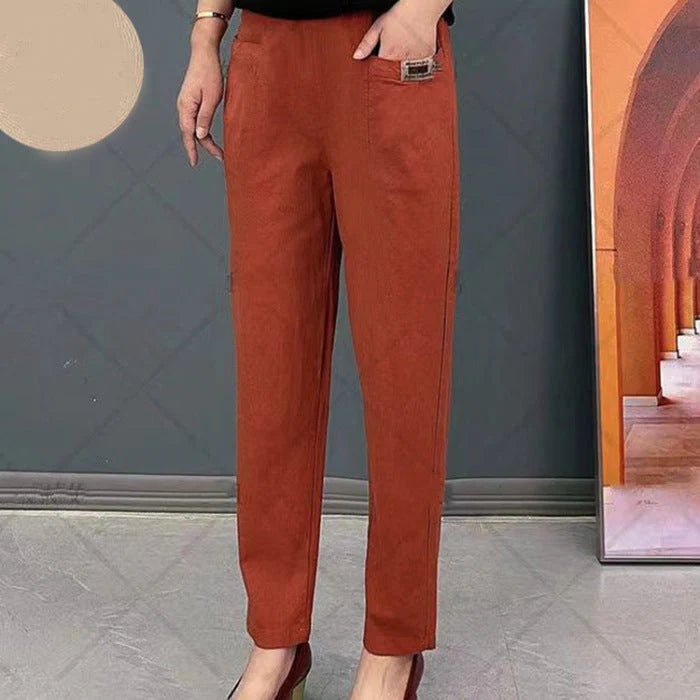 Paolina | Eleganti Pantaloni Elasticizzati in Cotone