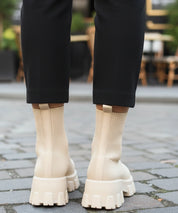 Stivale sock boot nero donna con gambale aderente e suola platform
