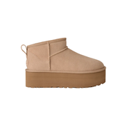 Coppia stivaletti donna sheepskin platform vista frontale nero