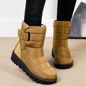 Stivali donna khaki impermeabili e caldi per l'inverno
