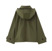 Trench coat donna Mirela bordeaux abbottonato vista laterale
