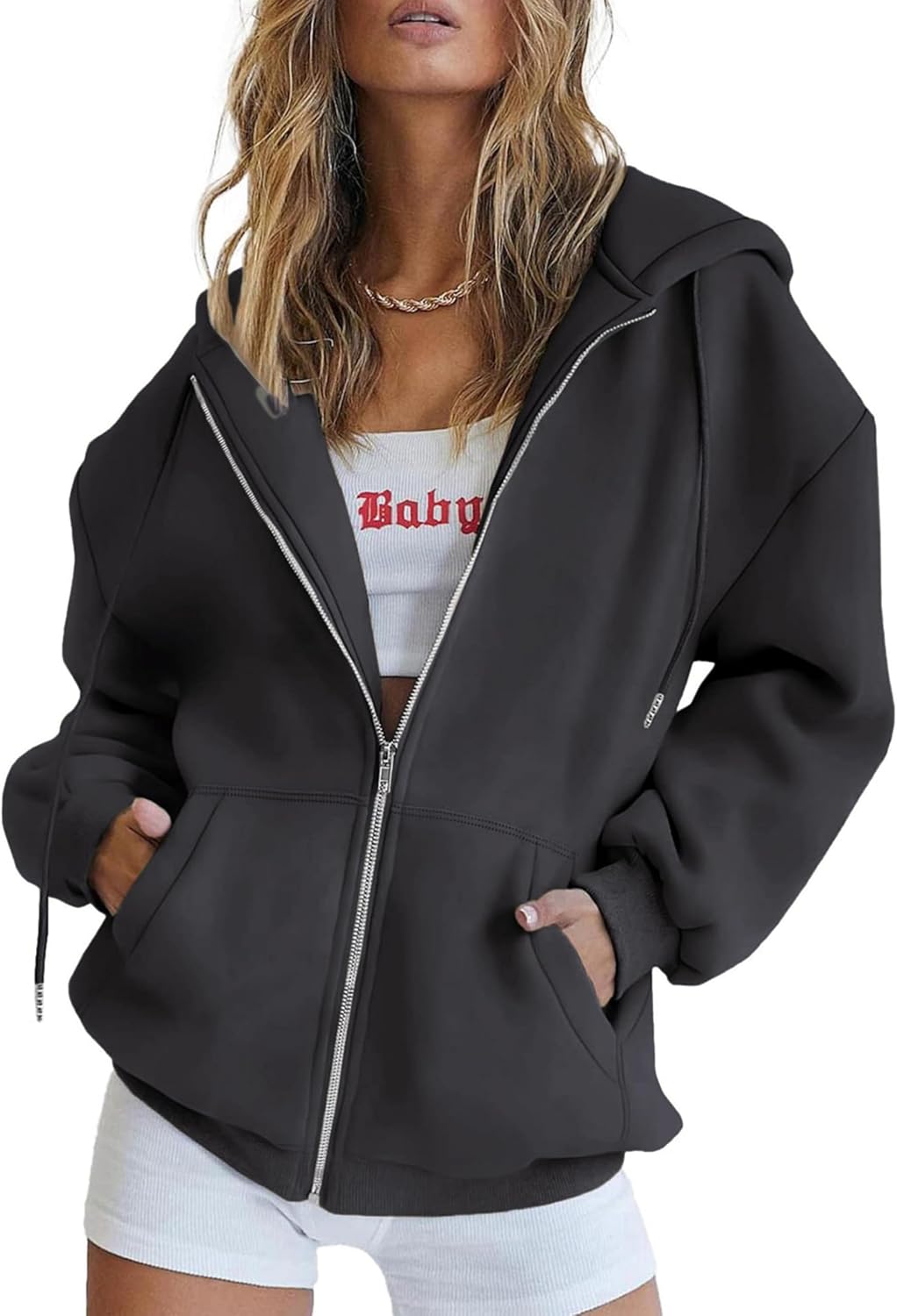 Confronto taglie felpa donna oversize Virelle dalla S alla XL